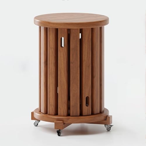 DEOPXF Stapelbare Hocker 4er Set Massivholz Geprägtes Design Schöne Textur Robuste Und Langlebige Stapelhocker 360°Universalrad Leicht Zu Bewegen Stapelbar Und Platzsparend(Cherry) von DEOPXF