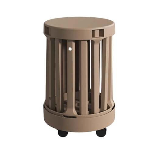 DEOPXF Stapelbare Hocker 4er Set Mit Rollen PP Material Stapelbar 360° Drehbasis 4-in-1-Holzhocker Dick Und Langlebig Leicht Zu Bewegen(Khaki) von DEOPXF