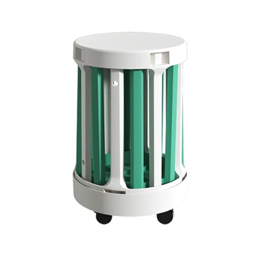 DEOPXF Stapelbare Hocker 4er Set Mit Rollen PP Material Stapelbar 360° Drehbasis 4-in-1-Holzhocker Dick Und Langlebig Leicht Zu Bewegen(White+Green) von DEOPXF
