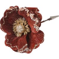 Blüte auf Clip GLIMMER ca.D13cm, rost von DEPOT