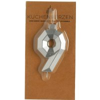 Kuchenkerze ZAHL 9 ca.L7,5cm, silber von DEPOT