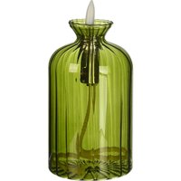 Leuchtobj. Glas Rille ca13,5cm, grün von DEPOT
