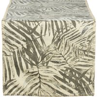 Tischläufer SHINY LEAVES ca.40x150, grau von DEPOT