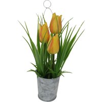 Tulpe i. Topf m. Metallhänger ca.20,gelb von DEPOT