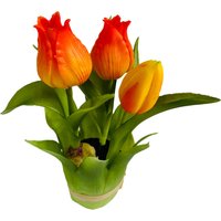 Tulpe im Blatttopf ca. 20cm, orange von DEPOT