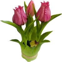 Tulpe im Blatttopf ca. 20cm, pink von DEPOT