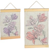 Wandbehang Set MAGNOLIA 20x30 c, pastell von DEPOT