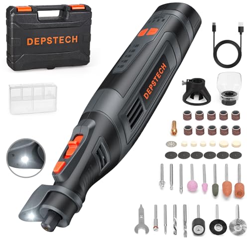 DEPSTECH Multifunktionswerkzeug Akku, 8V 2.5 Ah Rotationswerkzeug Set mit LED-Licht, 5-Gang 30000 U/min Max, 47 Vielseitige Zubehörteile für Schnitzen, Polieren, Schleifen, Bohren, DIY-Bastelarbeiten DEPSTECH Multifunktionswerkzeug Akku, 8V 2.5 Ah Rotationswerkzeug Set mit LED-Licht, 5-Gang 30000 U/min Max, 47 Vielseitige Zubehörteile für Schnitzen, Polieren, Schleifen, Bohren, DIY-Bastelarbeiten von DEPSTECH