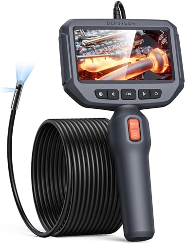 DEPSTECH Dual Lens Endoscope with Light, 1080P Inspection Camera with 4.3" IPS Screen, IP67 Waterproof Industrial/Home Inspection, 5m Snake Camera von DEPSTECH