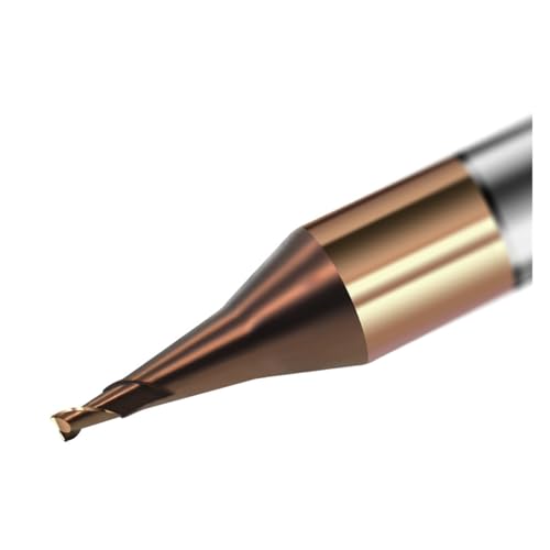 1 Stück HRC60 Mikro-Schaftfräser 0,2 mm 0,3 mm 0,4 mm 0,5 mm 0,6 mm 0,7 mm 0,8 mm 0,9 mm 2 Flöten Hartmetall-Flachquadrat-CNC-Fräser(R0.1 Ball HRC60) von DEPYEE
