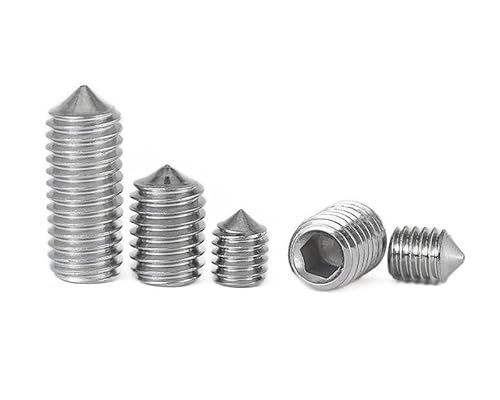 10/20/50 Stück M2 M2.5 M3 M4 M5 M6 M8 M10 DIN914 Innensechskant Stellschraube Kegelspitze Madenschraube 304 Edelstahl Stellschraube(10mm,M10 10pcs) von DEPYEE