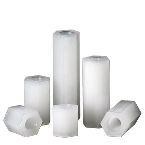 50 Stück M3 M4 M5 Länge 5–50 mm, weißes Nylon, doppelter Durchgangssechskant, Abstandshalter, weiblich, Kunststoff, Sechskantgewinde, PCB-Motherboard-Abstandshalter, Säulenmutter(18mm (50Pcs),M4) von DEPYEE