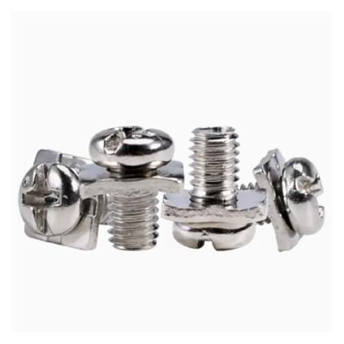 DEPYEE 10/30/50 Stück M3 M3.5 M4 M5 vernickelte Anschlussblockschraube mit Vierkant-Unterlegscheibe Flachkopf-Sems-Schrauben(50Pcs,M3.5x8x8) von DEPYEE