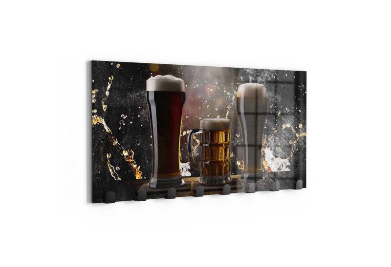 DEQOART Kleiderhaken 'Sprudelnde Vielfalt', Glas Garderobe Paneel magnetisch beschreibbar von DEQOART