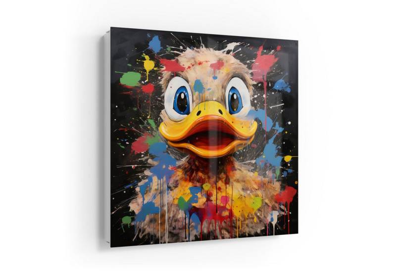 DEQOART Schlüsselkasten 'Abstrakte Entenpracht', Glas Schlüsselbox modern magnetisch beschreibbar von DEQOART