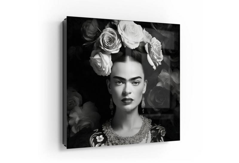DEQOART Schlüsselkasten 'Eleganz in Blüte', Glas Schlüsselbox modern magnetisch beschreibbar von DEQOART