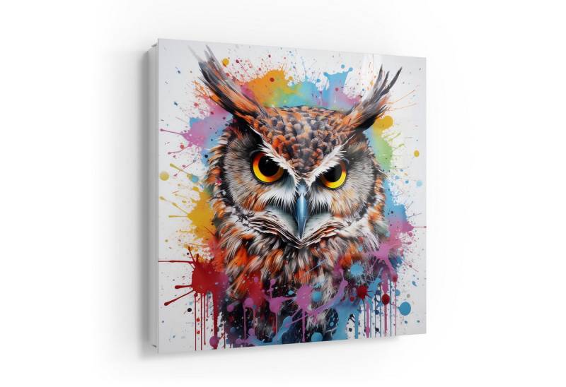 DEQOART Schlüsselkasten 'Eulenblick Feuerwerk', Glas Schlüsselbox modern magnetisch beschreibbar von DEQOART