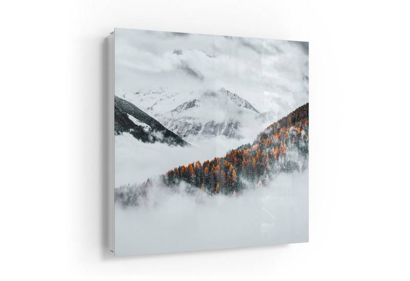 DEQOART Schlüsselkasten 'Herbst trifft Winter', Glas Schlüsselbox modern magnetisch beschreibbar von DEQOART
