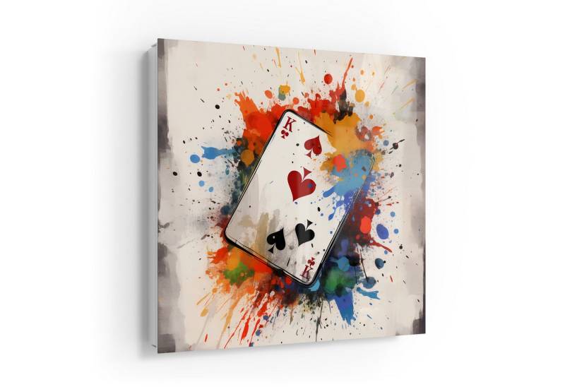 DEQOART Schlüsselkasten 'Herzkönig der Farben', Glas Schlüsselbox modern magnetisch beschreibbar von DEQOART