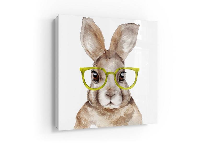 DEQOART Schlüsselkasten 'Stilvoller Hase', Glas Schlüsselbox modern magnetisch beschreibbar von DEQOART