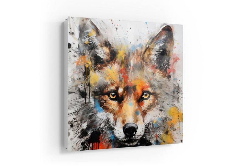 DEQOART Schlüsselkasten 'Urbaner Fuchstraum', Glas Schlüsselbox modern magnetisch beschreibbar von DEQOART