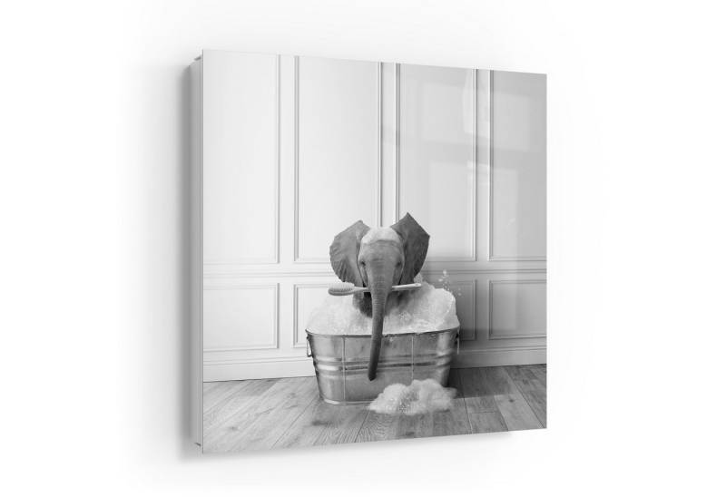 DEQOART Schlüsselkasten 'Wildes Badevergnügen', Glas Schlüsselbox modern magnetisch beschreibbar von DEQOART