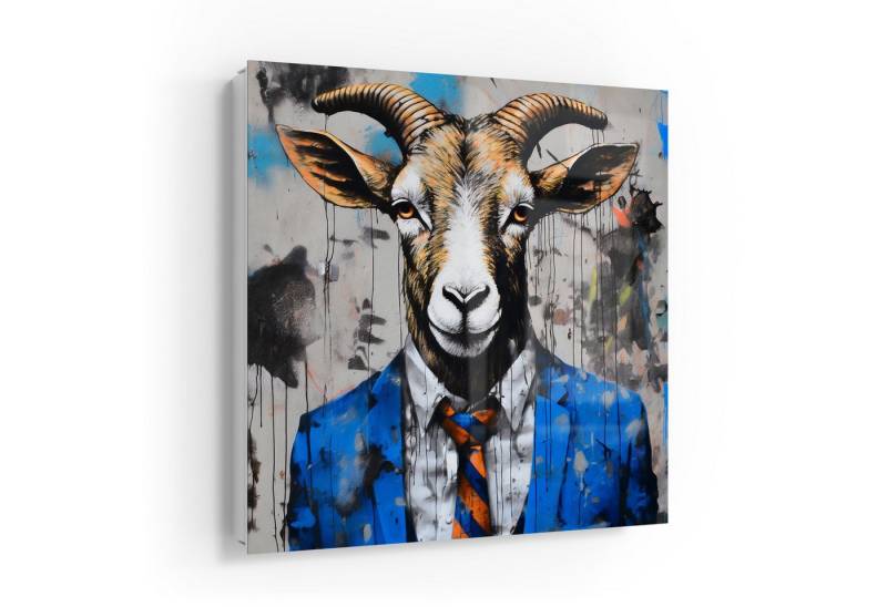 DEQOART Schlüsselkasten 'Ziege im Anzug', Glas Schlüsselbox modern magnetisch beschreibbar von DEQOART