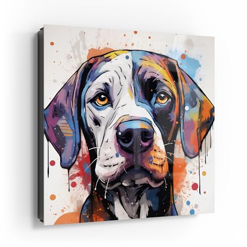 DEQOART Schlüsselkasten schwarz | 30x30 cm | Motiv Farbtreuer Freund | Glas & Metall Schlüssel-Box | Schlüsselschrank mit 50 Haken + 2 Magnete | Moderne Box magnetisch & beschreibbar von DEQOART