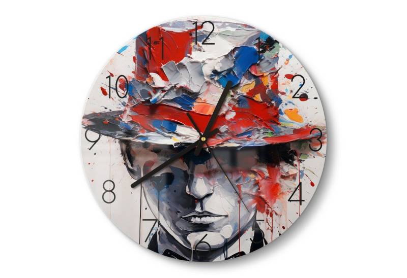 DEQOART Wanduhr 'Farben des Selbst' (Glas Glasuhr modern Wand Uhr Design Küchenuhr) von DEQOART
