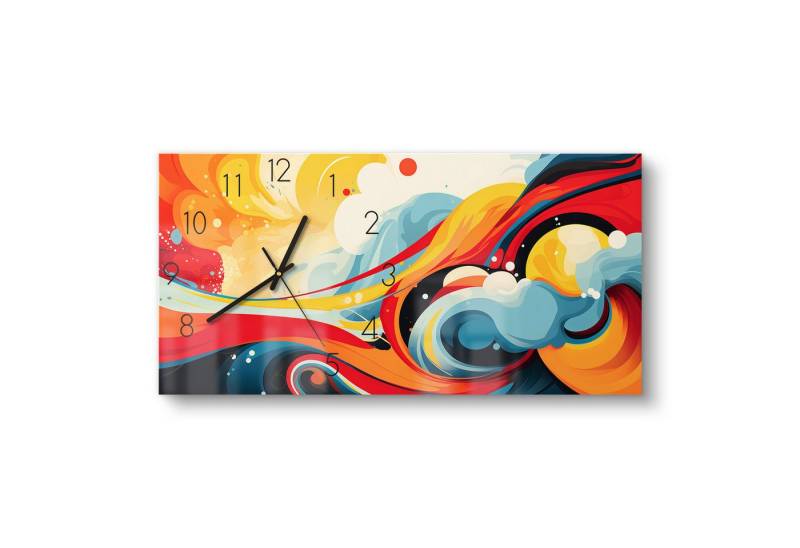 DEQOART Wanduhr 'Lebendiges Lichtspiel' (Glas Glasuhr modern Wand Uhr Design Küchenuhr) von DEQOART