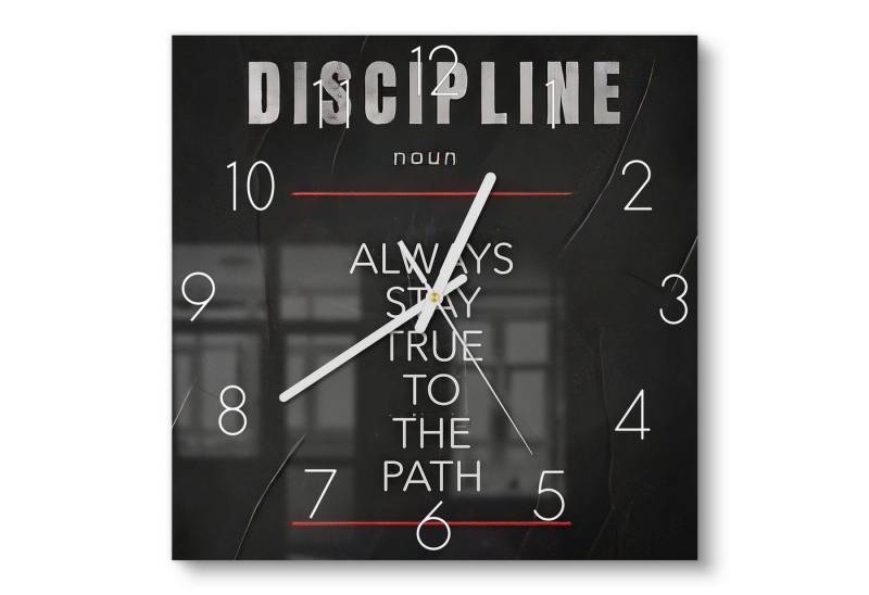 DEQOART Wanduhr 'Pfad der Disziplin' (Glas Glasuhr modern Wand Uhr Design Küchenuhr) von DEQOART