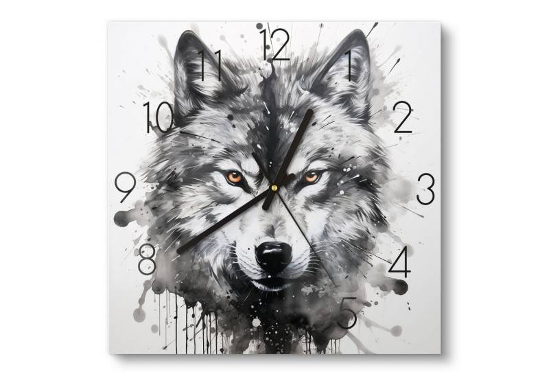 DEQOART Wanduhr 'Wilde Intensität' (Glas Glasuhr modern Wand Uhr Design Küchenuhr) von DEQOART