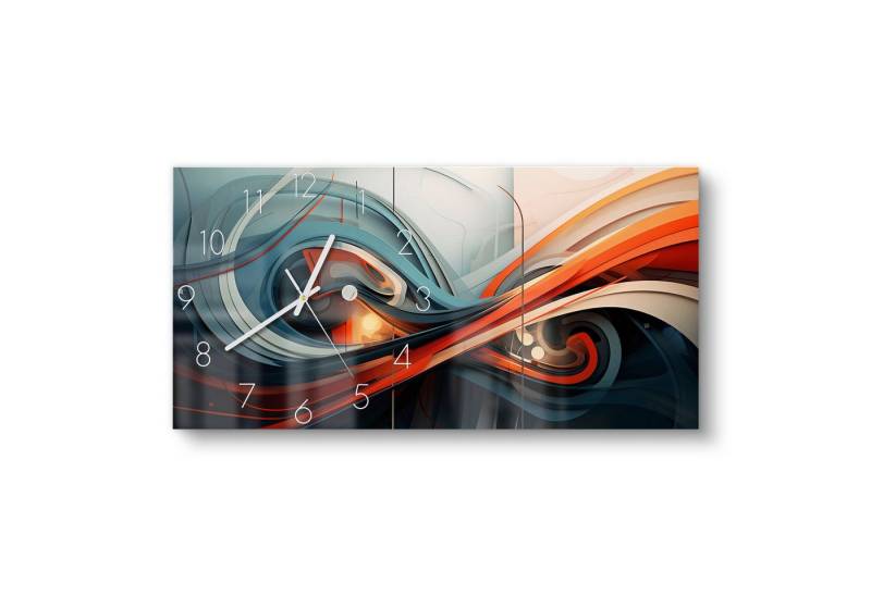 DEQOART Wanduhr 'Windspiel der Farben' (Glas Glasuhr modern Wand Uhr Design Küchenuhr) von DEQOART
