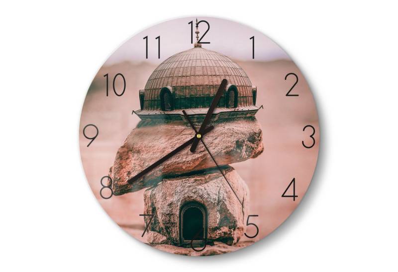 DEQOART Wanduhr 'Wüstenbalancierer' (Glas Glasuhr modern Wand Uhr Design Küchenuhr) von DEQOART