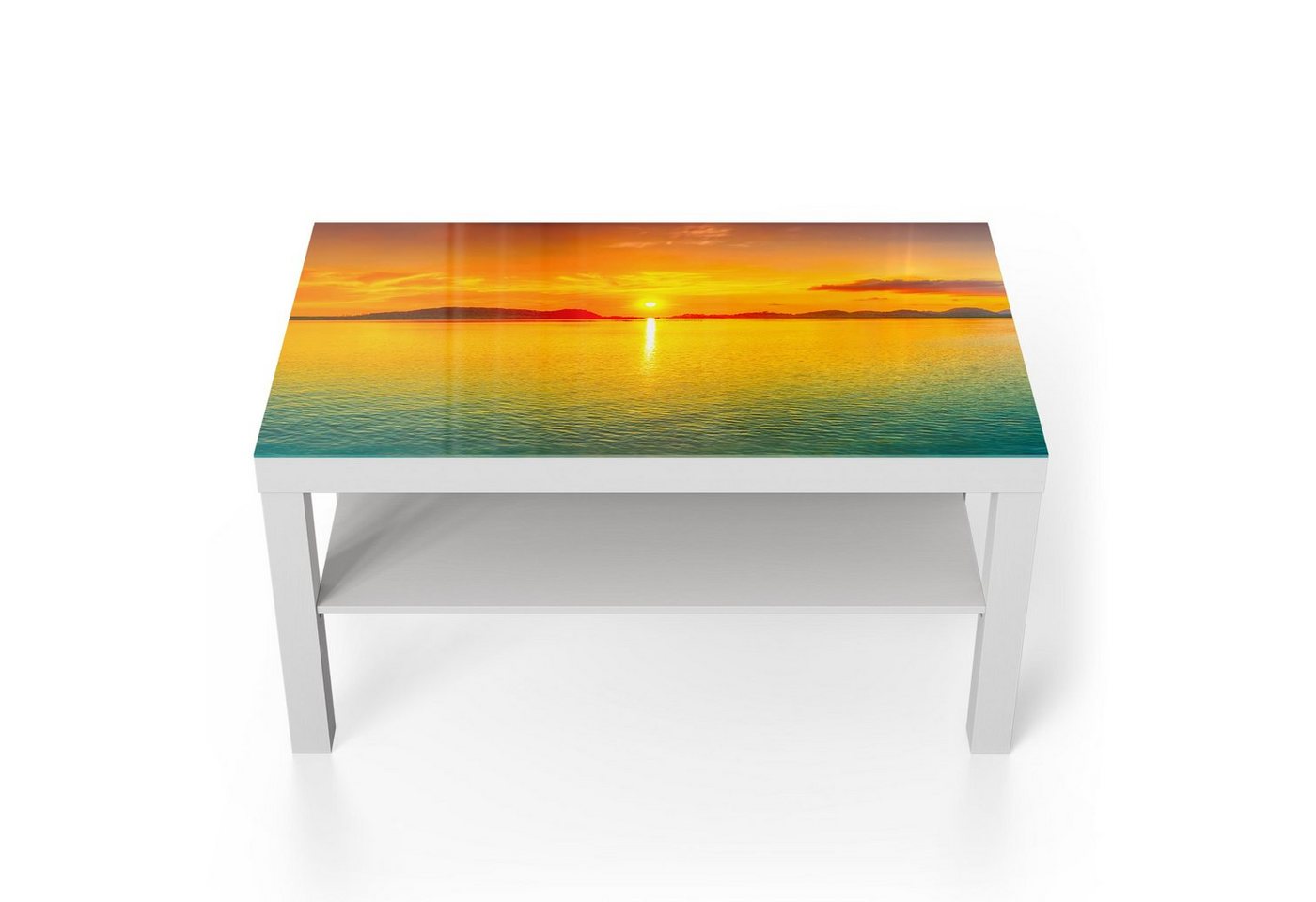 DEQORI Couchtisch 'Abendsonne am Horizont', Glas Beistelltisch Glastisch modern von DEQORI