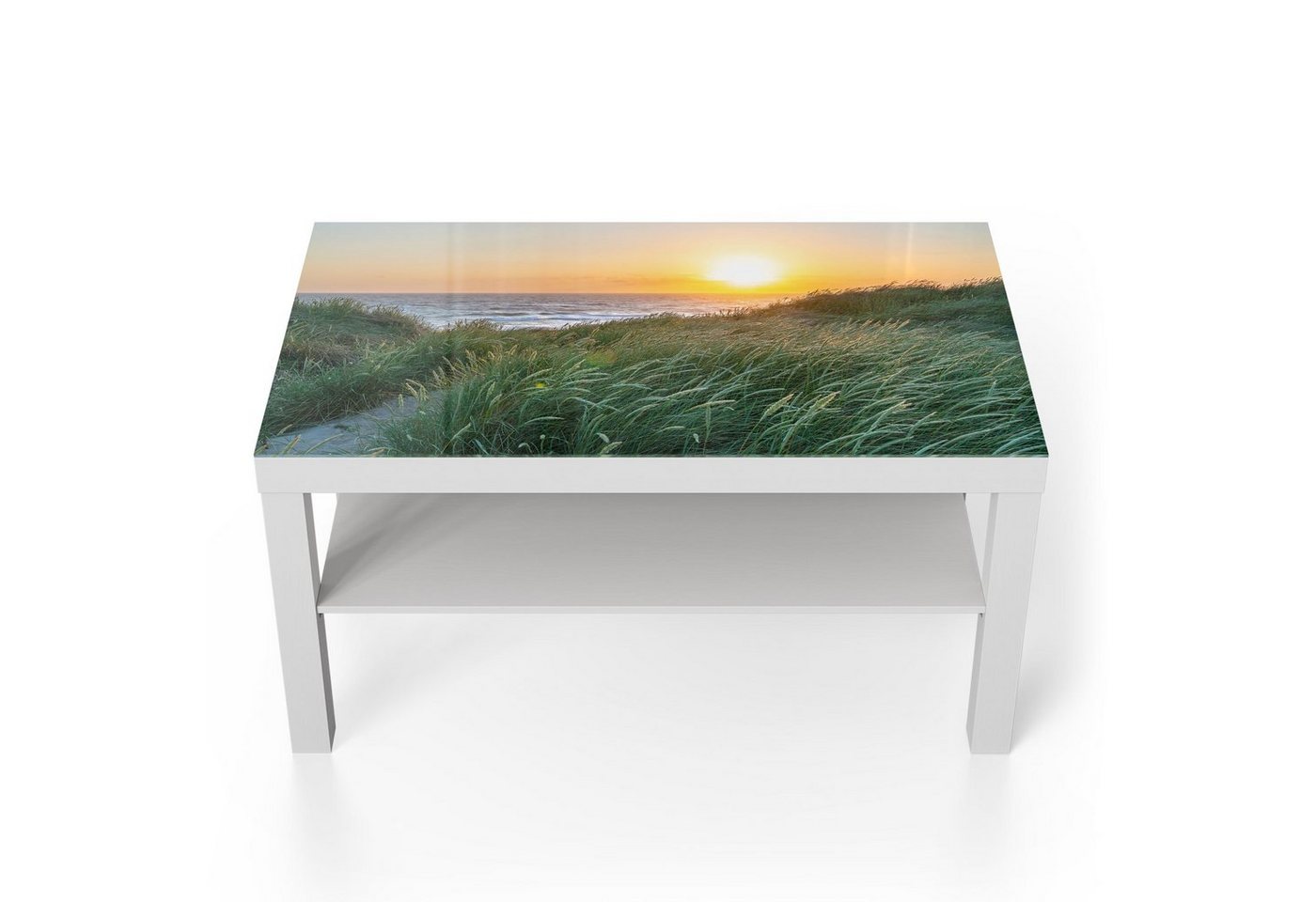 DEQORI Couchtisch 'Abendstimmung am Meer', Glas Beistelltisch Glastisch modern von DEQORI