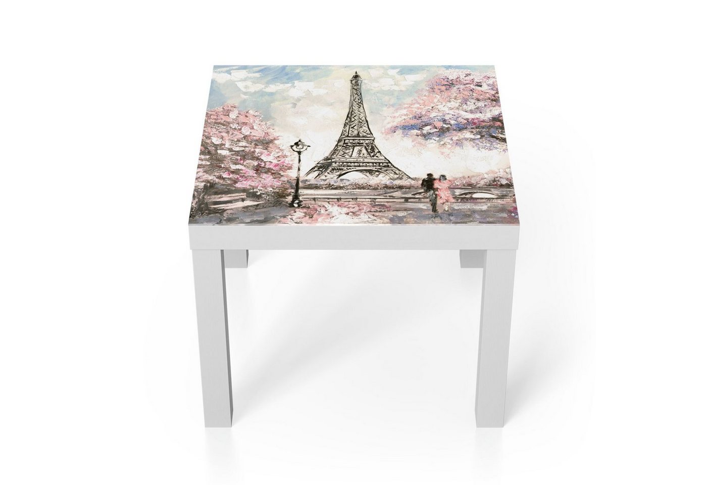 DEQORI Couchtisch 'Eiffelturm im Frühling', Glas Beistelltisch Glastisch modern von DEQORI