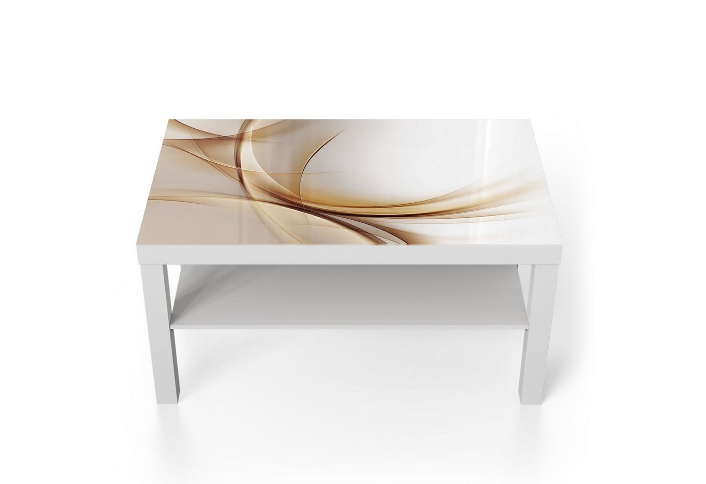 DEQORI Couchtisch 'Elegante Goldene Wellen', Glas Beistelltisch Glastisch modern von DEQORI