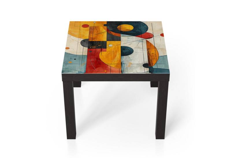 DEQORI Couchtisch 'Geometrischer Farbzauber', Glas Beistelltisch Glastisch modern von DEQORI