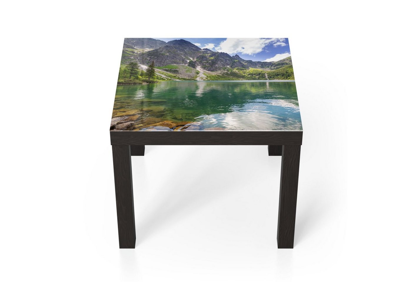 DEQORI Couchtisch 'Glasklarer Bergsee', Glas Beistelltisch Glastisch modern von DEQORI