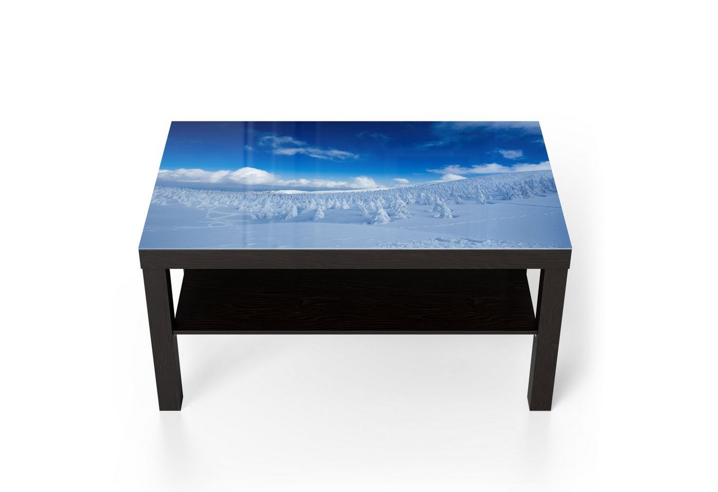 DEQORI Couchtisch 'Hochschnee Landschaft', Glas Beistelltisch Glastisch modern von DEQORI