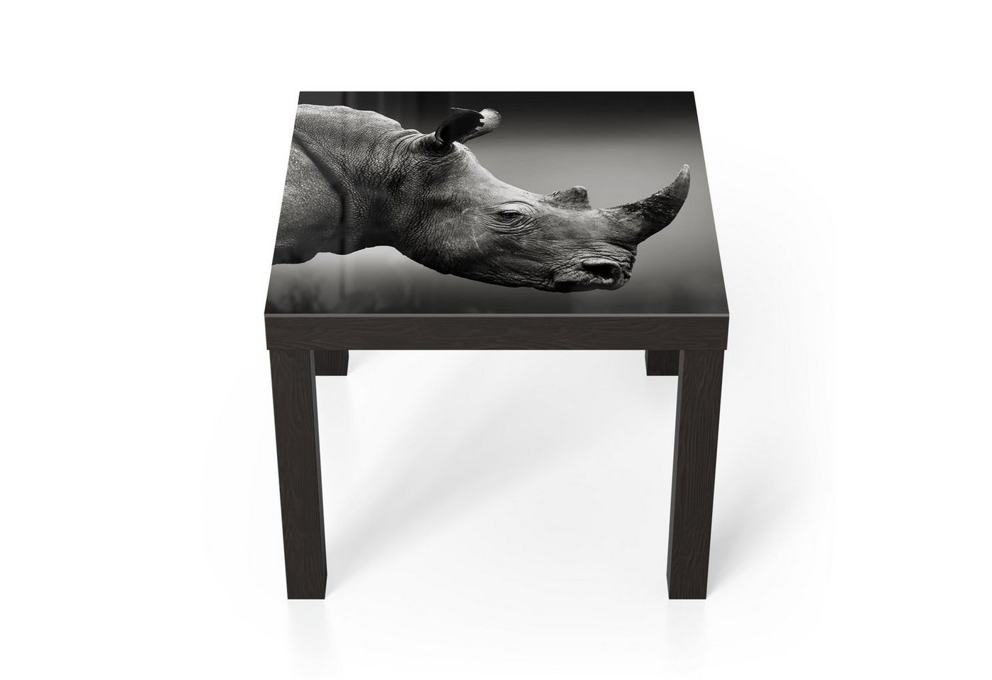 DEQORI Couchtisch 'Nashorn im Profil', Glas Beistelltisch Glastisch modern von DEQORI