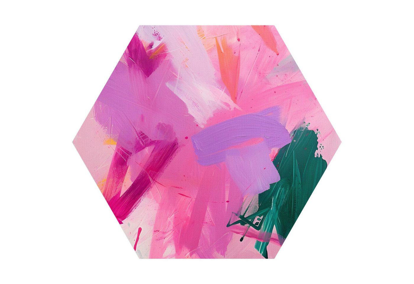 DEQORI Fototapete 'Acryl-Ekstase', Sechseckig, matte Leinwandstruktur, bedruckt, (1 St), selbstklebend Wandtattoo Motiv Wandtapete Wand Sticker Bild Tapete von DEQORI