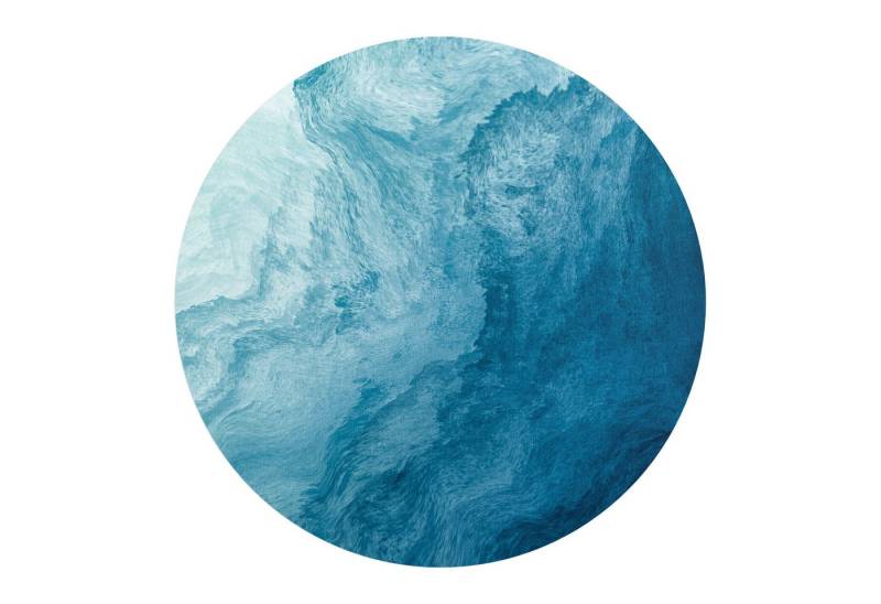 DEQORI Fototapete 'Aufgewühlte Wellen', Rund, matte Leinwandstruktur, bedruckt, (1 St), selbstklebend Wandtattoo Motiv Wandtapete Wand Sticker Bild Tapete von DEQORI