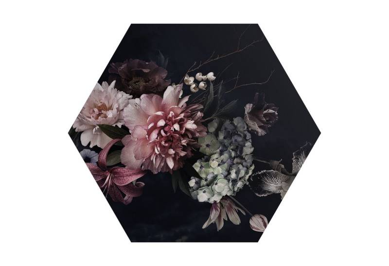 DEQORI Fototapete 'Blühende Pracht', Sechseckig, matte Leinwandstruktur, bedruckt, (1 St), selbstklebend Wandtattoo Motiv Wandtapete Wand Sticker Bild Tapete von DEQORI