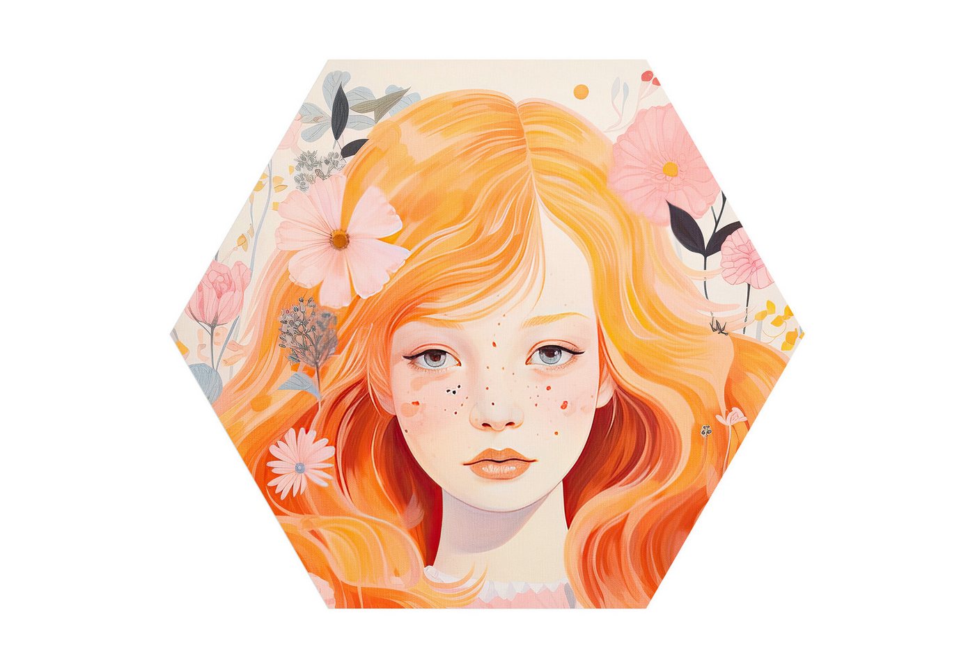 DEQORI Fototapete 'Das Frühlingserwachen', Sechseckig, matte Leinwandstruktur, bedruckt, (1 St), selbstklebend Wandtattoo Motiv Wandtapete Wand Sticker Bild Tapete von DEQORI