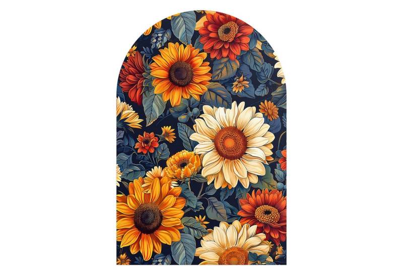 DEQORI Fototapete 'Der Blütentanz', Rundbogen, matte Leinwandstruktur, bedruckt, (1 St), selbstklebend Wandtattoo Motiv Wandtapete Wand Sticker Bild Tapete von DEQORI