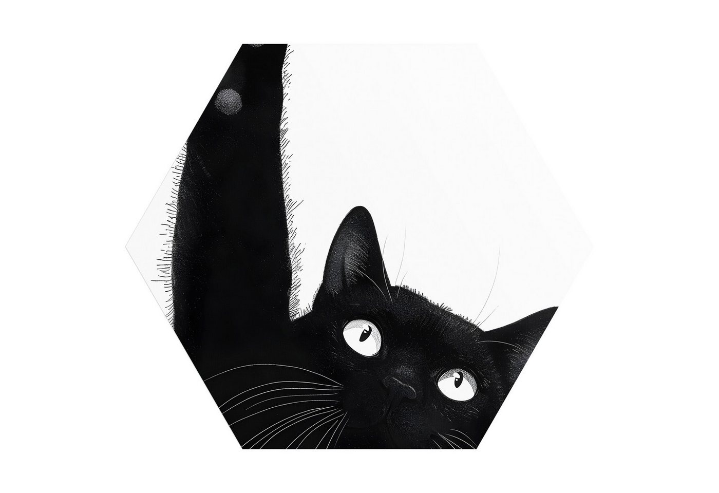 DEQORI Fototapete 'Der Katzengruß', Sechseckig, matte Leinwandstruktur, bedruckt, (1 St), selbstklebend Wandtattoo Motiv Wandtapete Wand Sticker Bild Tapete von DEQORI