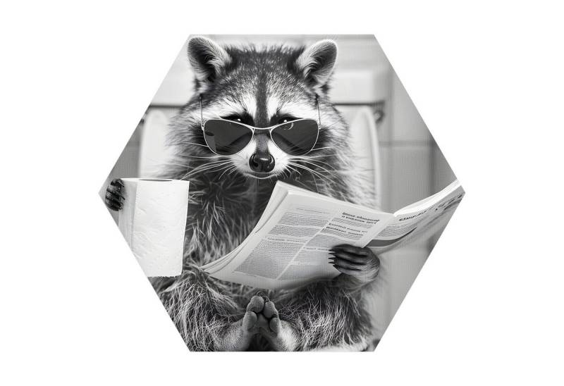 DEQORI Fototapete 'Der Klo-Kommandant', Sechseckig, matte Leinwandstruktur, bedruckt, (1 St), selbstklebend Wandtattoo Motiv Wandtapete Wand Sticker Bild Tapete von DEQORI