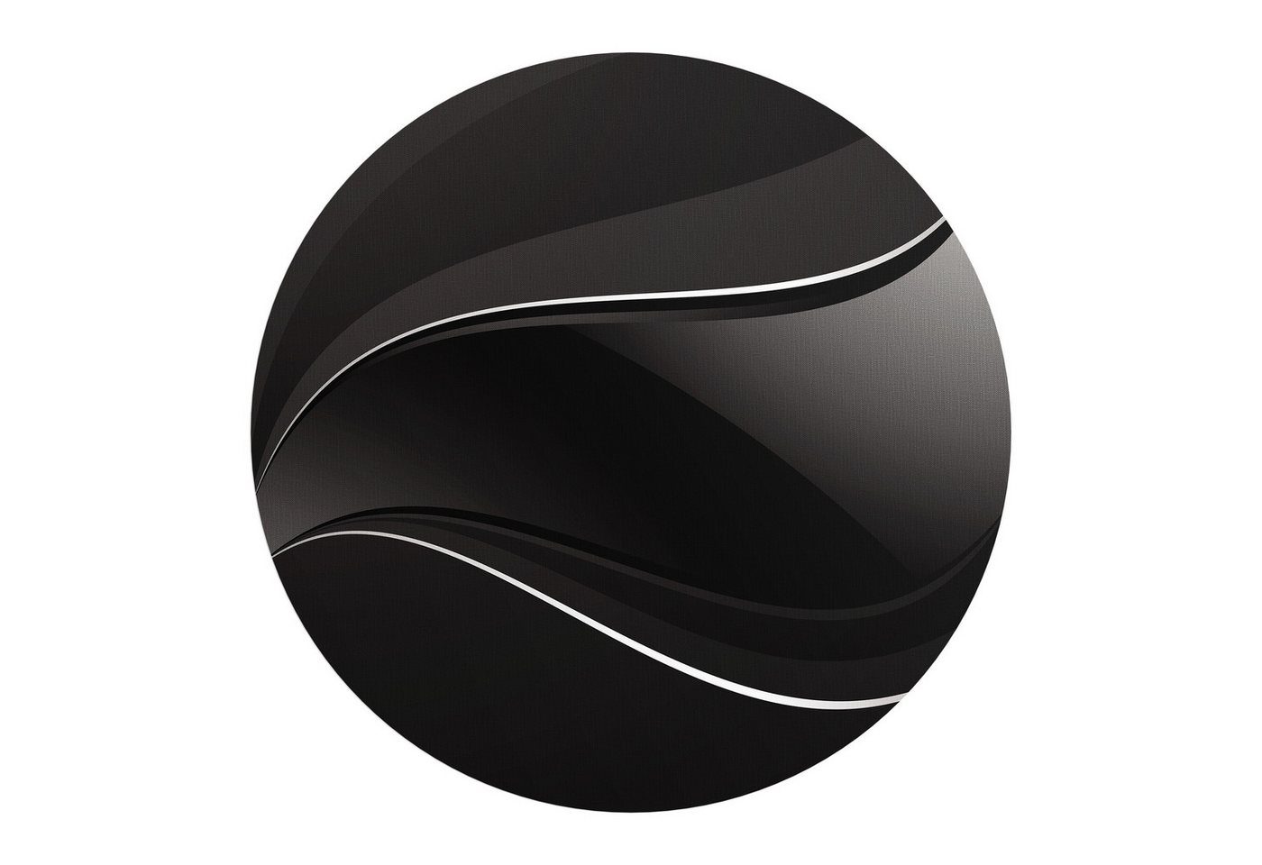 DEQORI Fototapete 'Dunkle Wellengrafik', Rund, matte Leinwandstruktur, bedruckt, (1 St), selbstklebend Wandtattoo Motiv Wandtapete Wand Sticker Bild Tapete von DEQORI